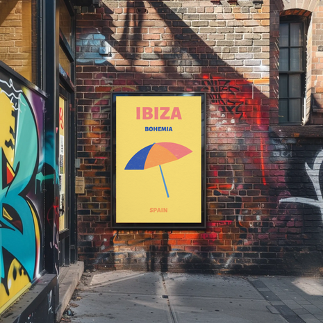 Colorful Ibiza Beach Vibes Summer Travel Poster