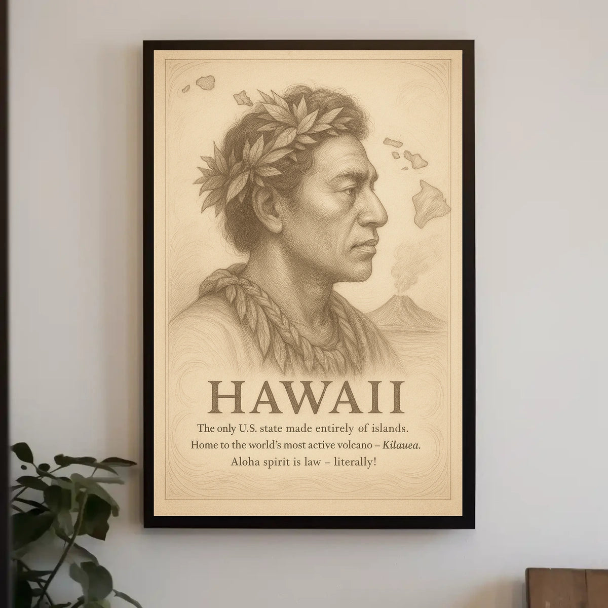 The poster centers around Hawaii, emphasizing its unique status as the only U.S. Travel Poster