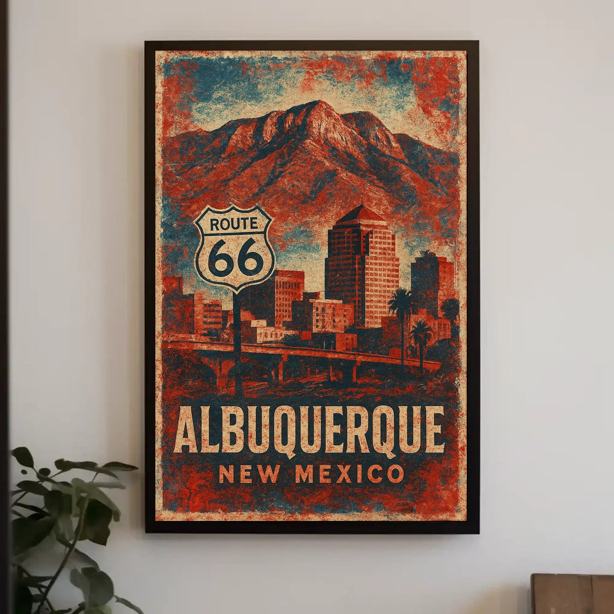 Albuquerque Route 66 Southwestern Vintage Poster