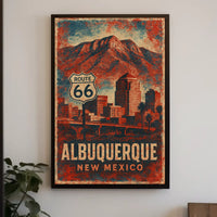 Albuquerque Route 66 Southwestern Vintage Poster