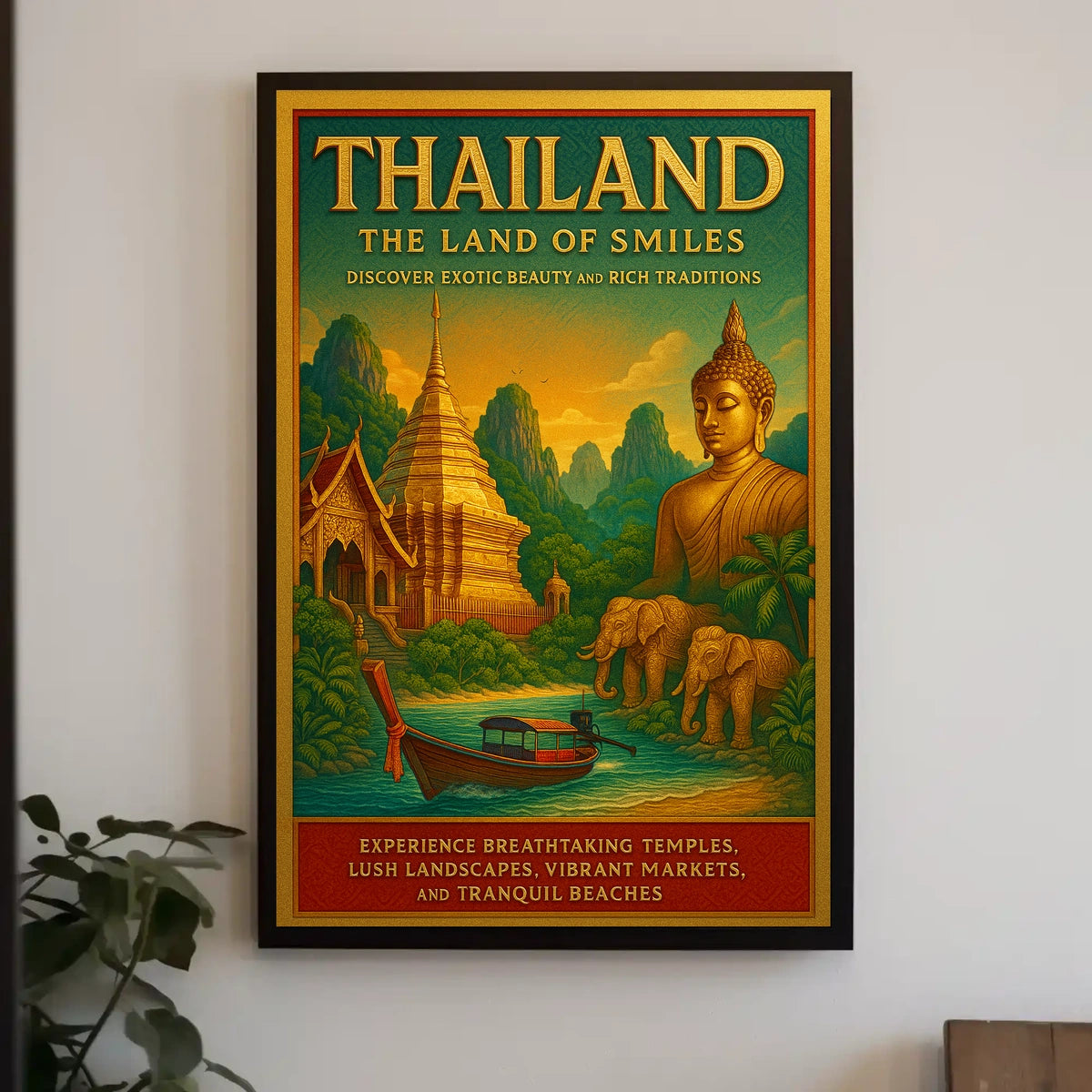 Thailand Travel Landscape Temples Markets Poster