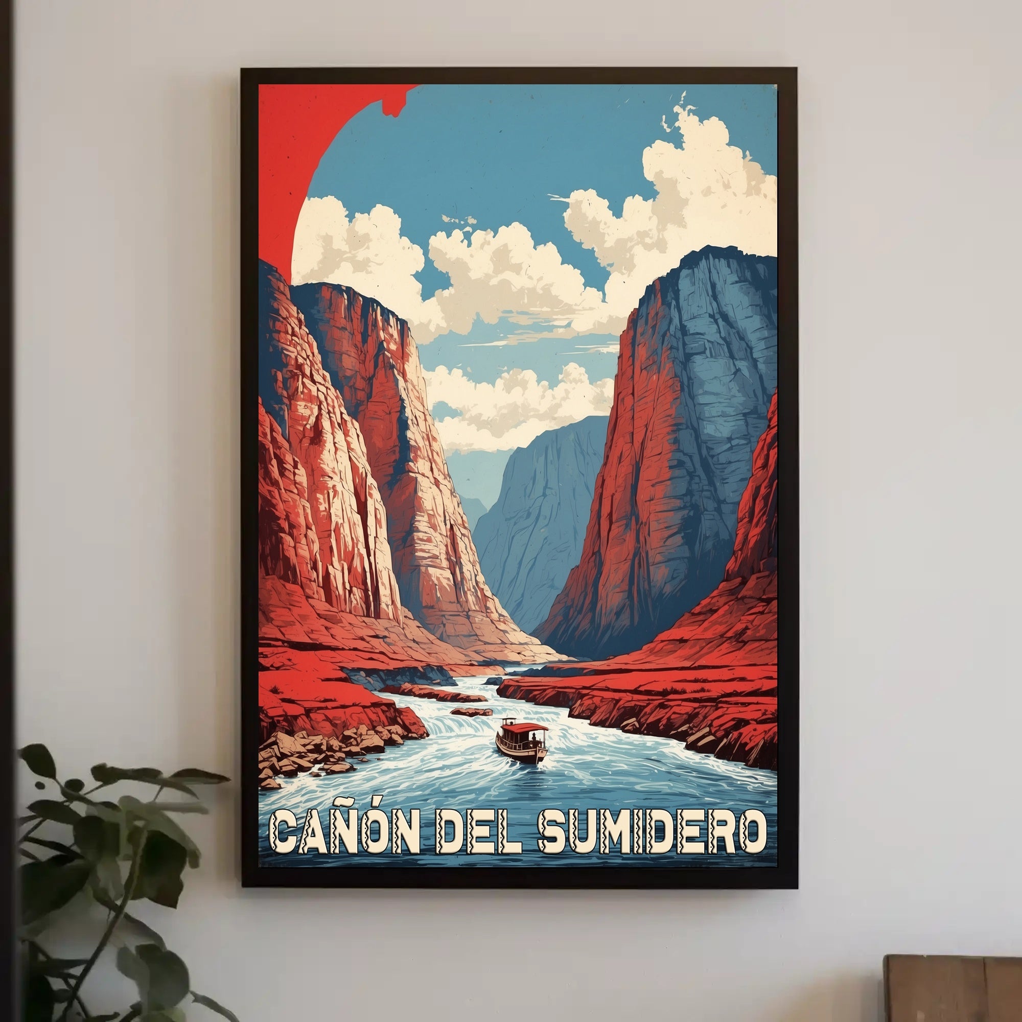 Sumidero Canyon Adventure Vintage Travel Poster