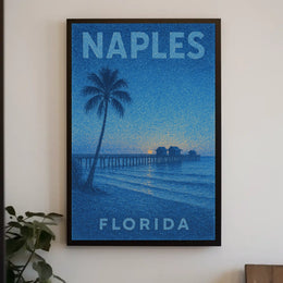 Naples Florida Sunset Poster Wall Art Coastal Decor