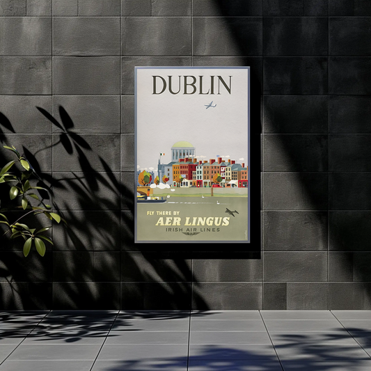 Vintage Poster - Dublin City by Aer Lingus