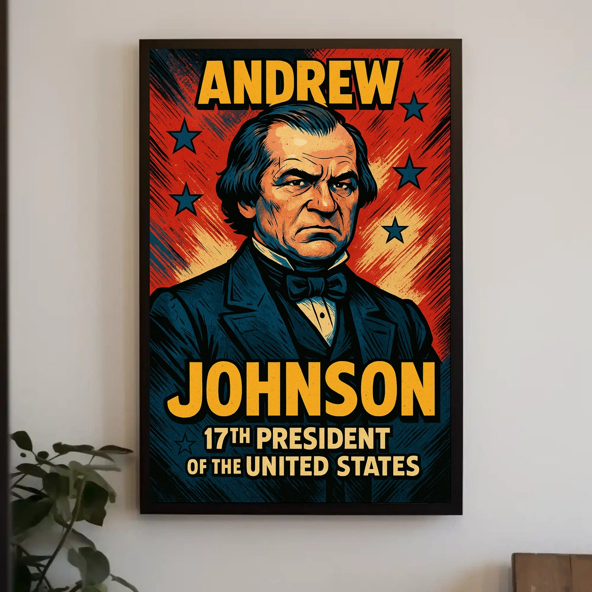 Andrew Johnson Seventeenth President Poster Vintage Wall Art