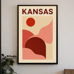 Kansas Abstract Landscape Poster