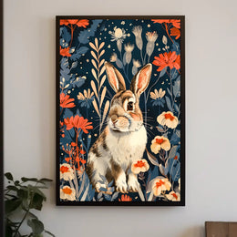 Enchanted Garden Rabbit William Morris Art Poster