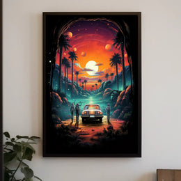 Cosmic Journey at Sunset Poster
