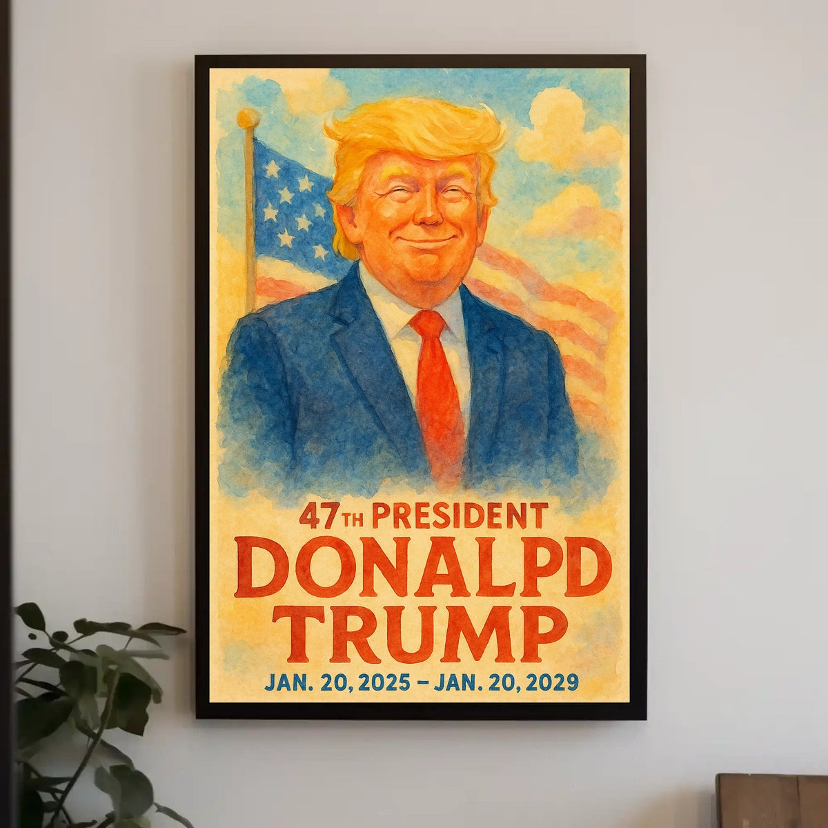 Trump Visionary Watercolor Patriotism Poster