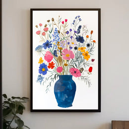 Vibrant Floral Still-Life Illustration Abstract or Artistic Poster PosterGoat
