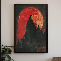 Blood Moon Wolf Fantasy Nightscape Poster PosterGoat
