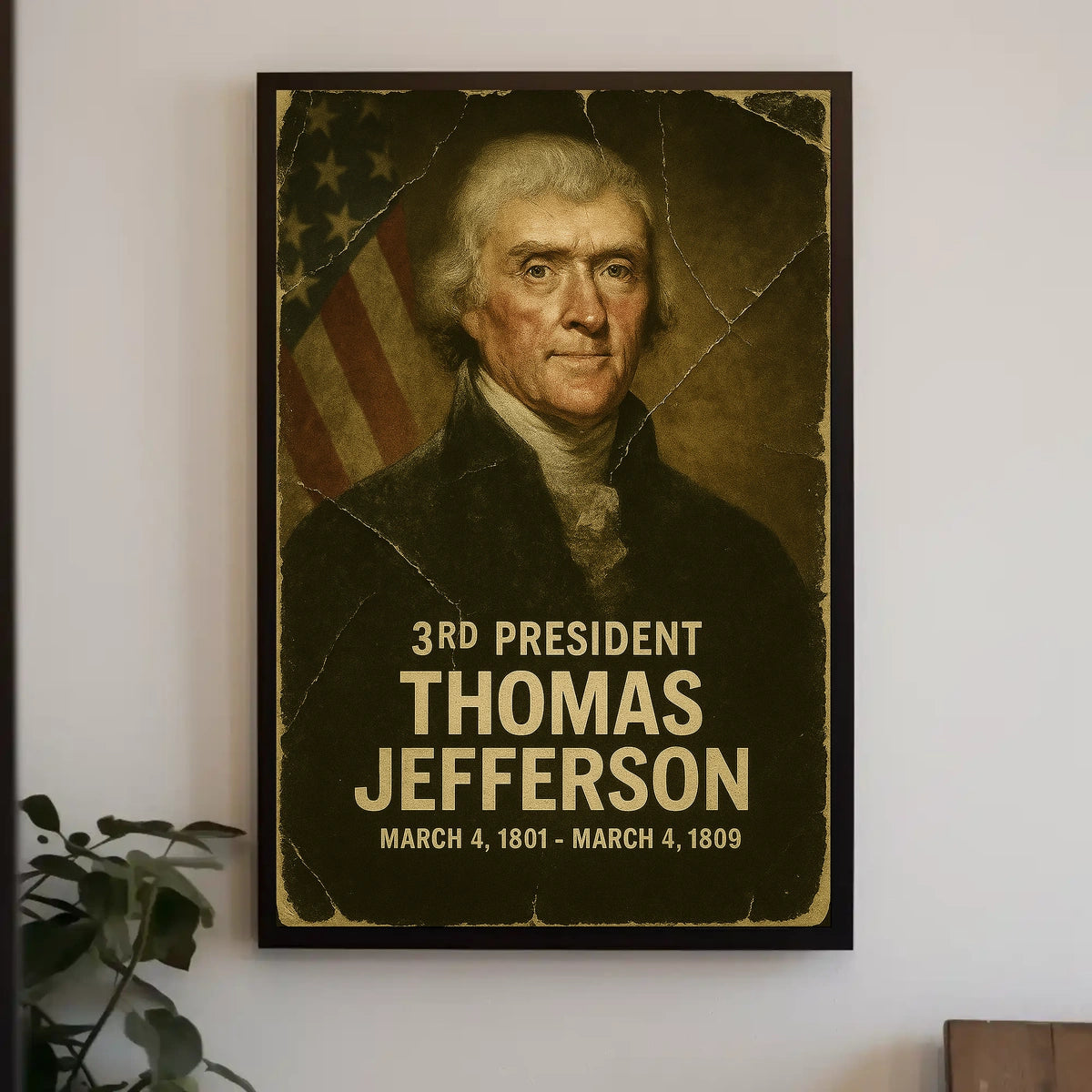 Thomas Jefferson 3rd President of the United States Damaged Photograph Poster