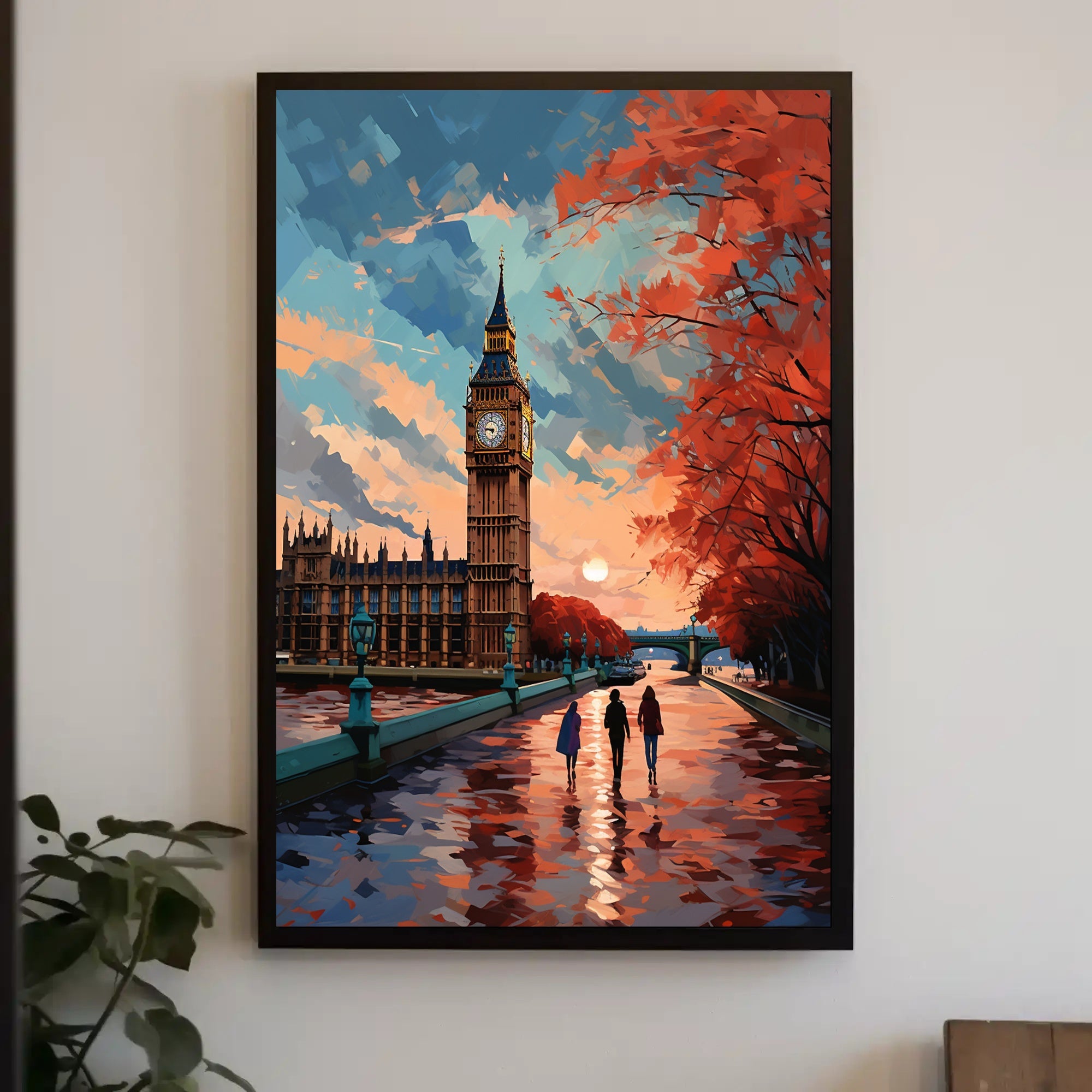 Autumn Stroll By Big Ben Poster PosterGoat