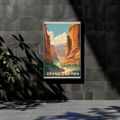 Grand Canyon River Vintage Travel Poster