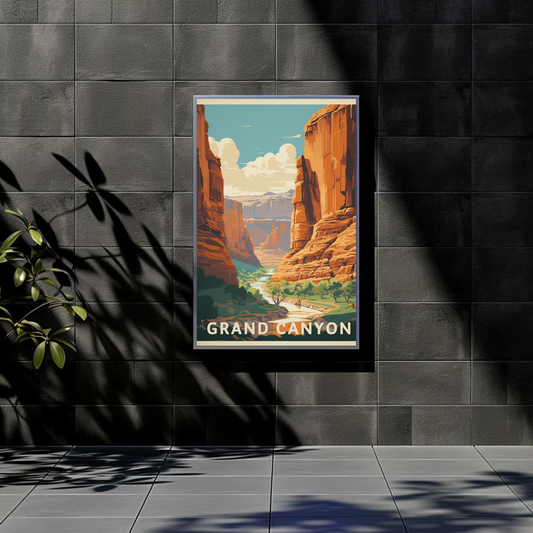 Grand Canyon River Vintage Travel Poster