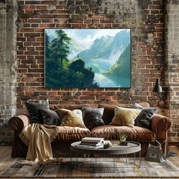 Majestic Mountain Adventure Scenic Art Poster