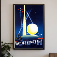 New York Worlds Fair Cityscape Poster Retro Wall Art