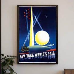 New York Worlds Fair Cityscape Poster Retro Wall Art