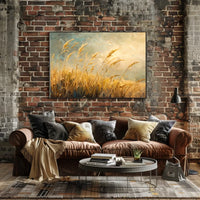 Golden Wheat Fields: Impressionistic Countryside Landscape Poster