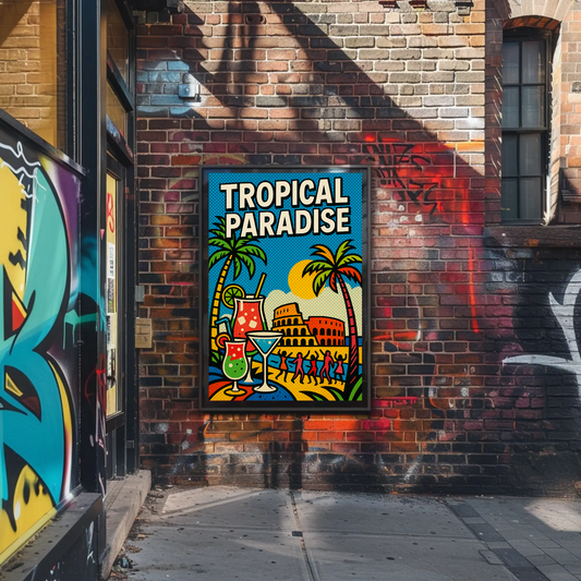 Tropical Paradise Pop Art Cocktail Beach Poster Poster