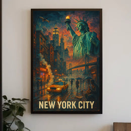New York City Urban Nightscape Poster