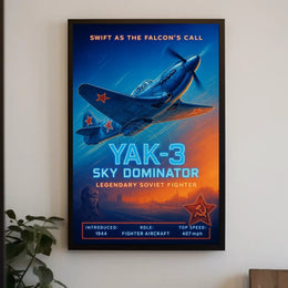 YAK-3 Fighter Plane WWII Propaganda Poster