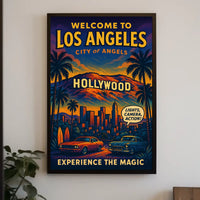 Vintage Los Angeles Poster: Hollywood Glamour & Classic Cars