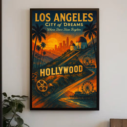 Los Angeles City of Dreams Vintage Poster