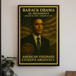 Barack Obama Stylized Presidential Portrait Historical Poster