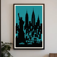 New York City Silhouette Poster Urban Wall Art Decor Gallery