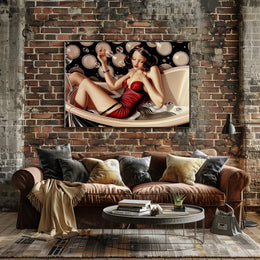 Glamorous Art Deco Woman in Bathtub Poster