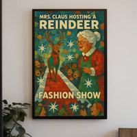 Mrs. Claus Reindeer Fashion Show Holiday Pop Culture Poster