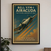 Bell YFM-1 Airacuda Vintage Aviation Poster Print