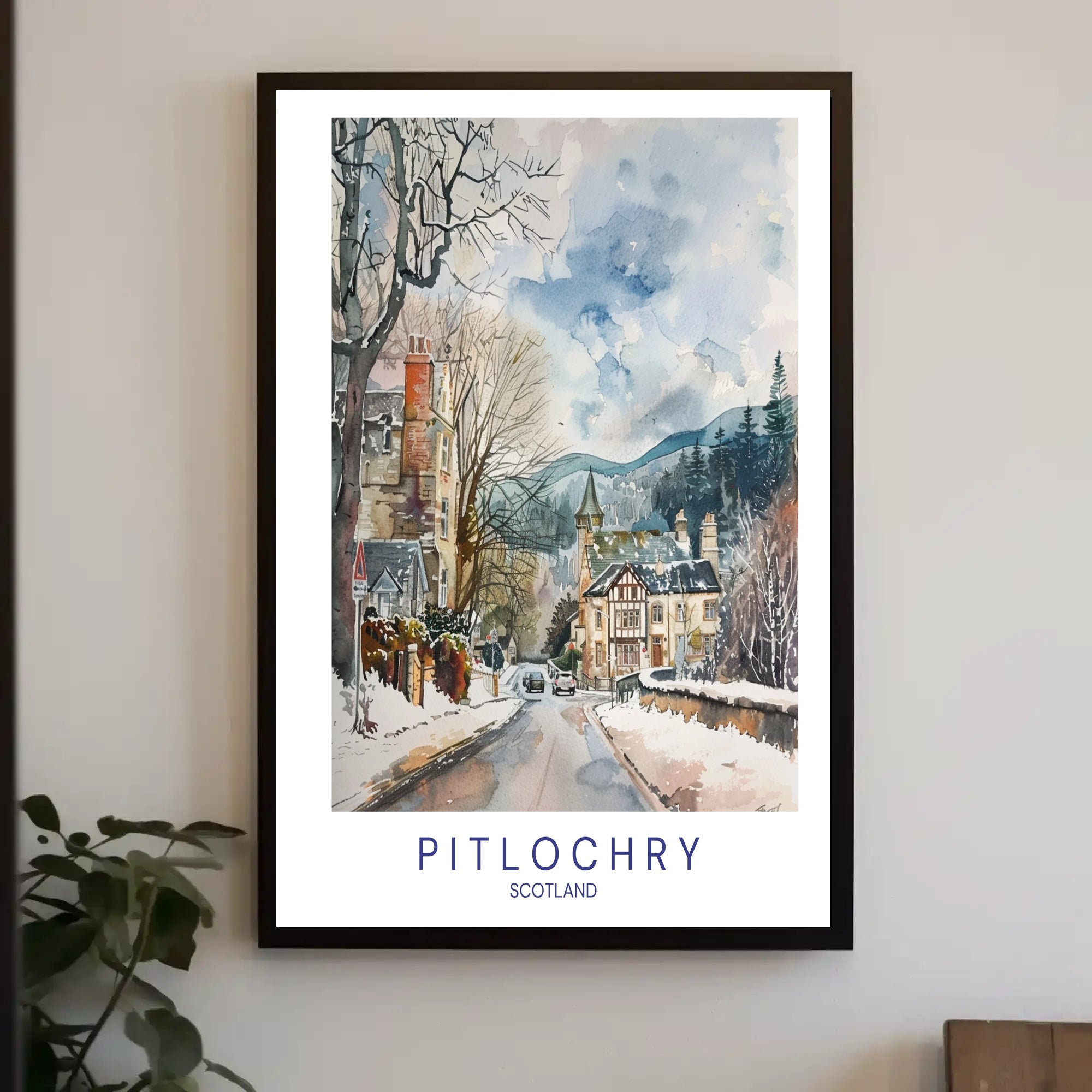 Pitlochry Winter Wonderland: Scenic Travel Poster PosterGoat