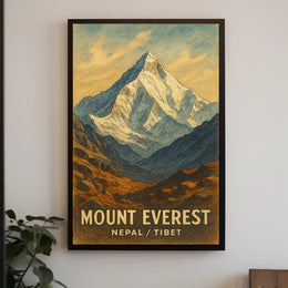 Mount Everest Vintage Travel Nostalgic Poster