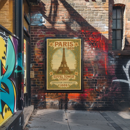 Paris 1889 Eiffel Tower Debut Art Nouveau Travel Poster