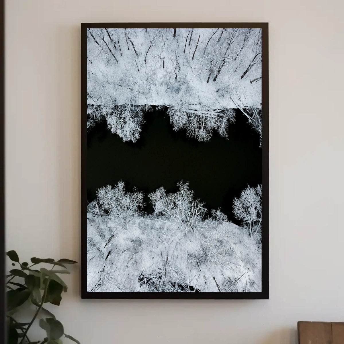 Winter Serenity Aerial View Minimalistic Artistic Poster