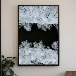 Winter Serenity Aerial View Minimalistic Artistic Poster