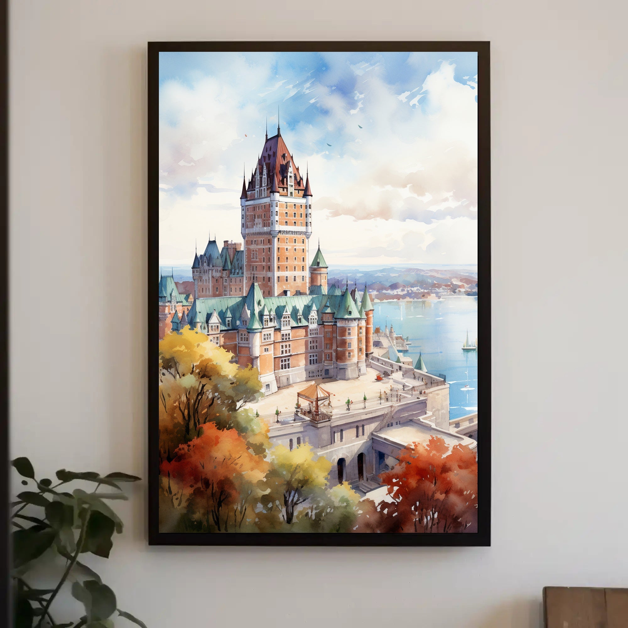 Majestic Castle By The Water Poster