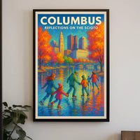 Columbus Reflections On The Scioto Poster