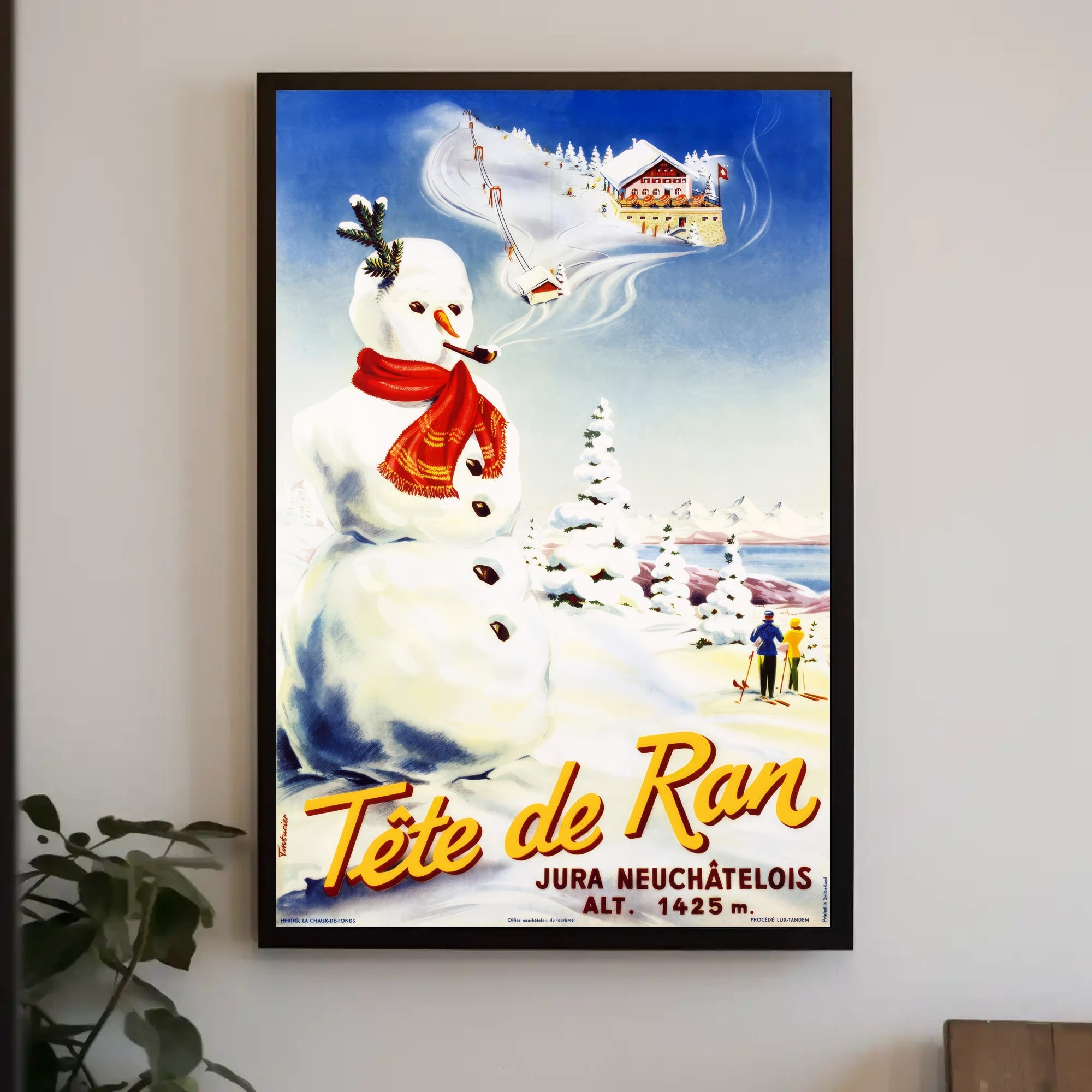 Vintage Swiss Ski Resort Travel Poster PosterGoat