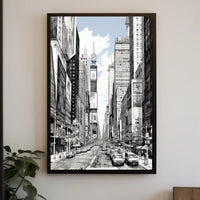Urban Sketch Of Times Square Poster