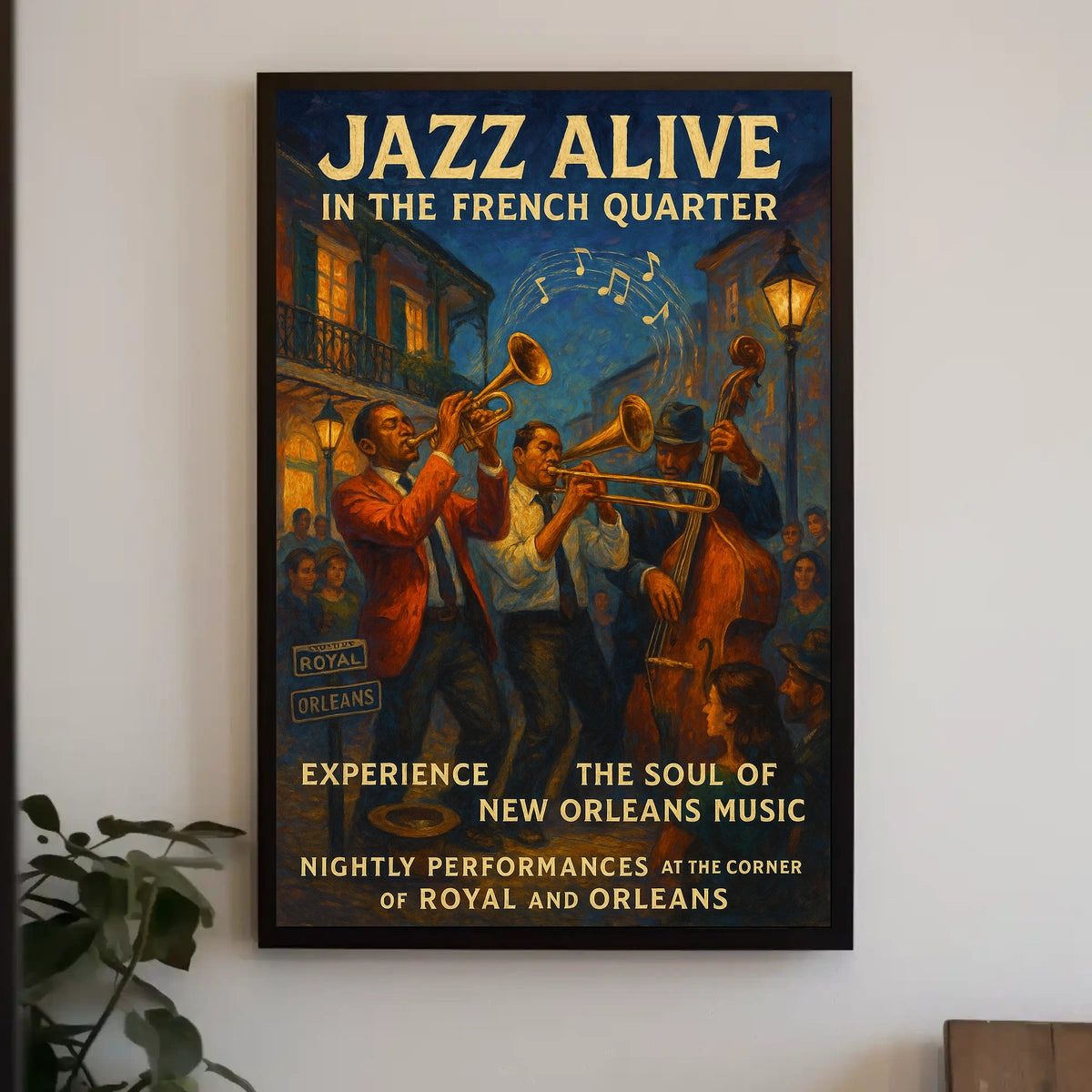 Live Jazz Performances Music New Orleans French Quarter Poster