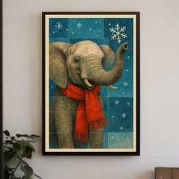 Winter Elephant Poster