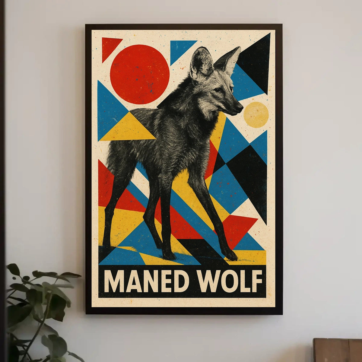Maned Wolf Art Poster