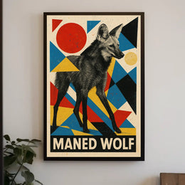 Maned Wolf Art Poster