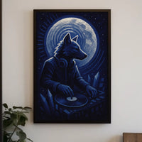 Moonlit Dj Wolf Poster