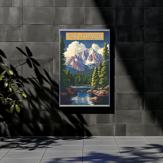 Colorado Scenic Mountains Vintage Travel Poster