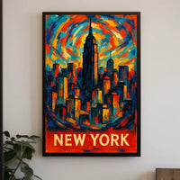 Vibrant New York Skyline Poster Wall Art 18x24 Inches