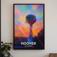 Hoover Alabama Cityscape Vibrant Landmark Wanderlust Inspired Urban Heritage Digital Painting Poster
